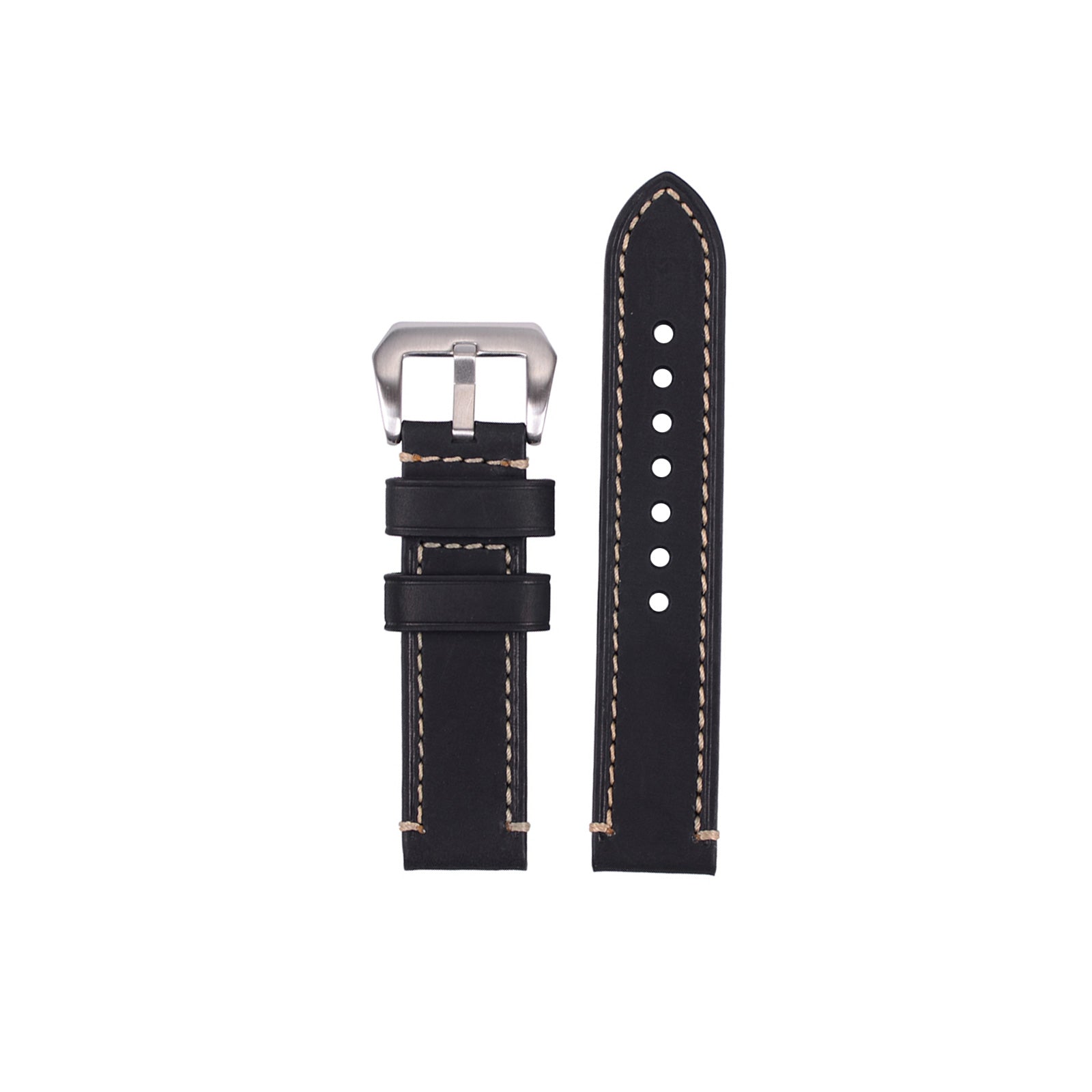 Black Premium Panerai Style Hand Stitched Watch Strap 20mm