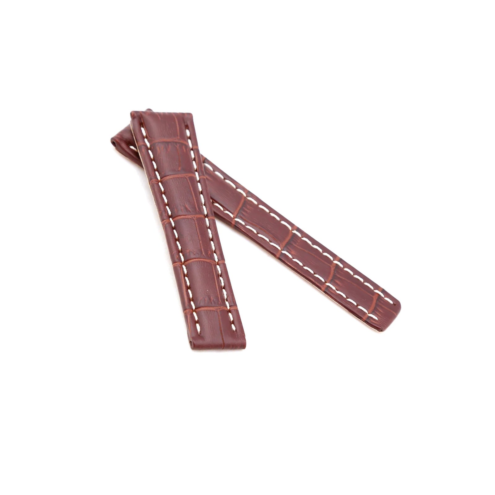 Brown Alligator Breitling Style Deployment Strap