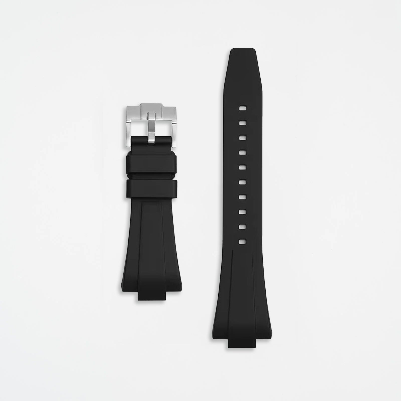 Black Tissot PRX35 Style FKM Rubber Watch Strap