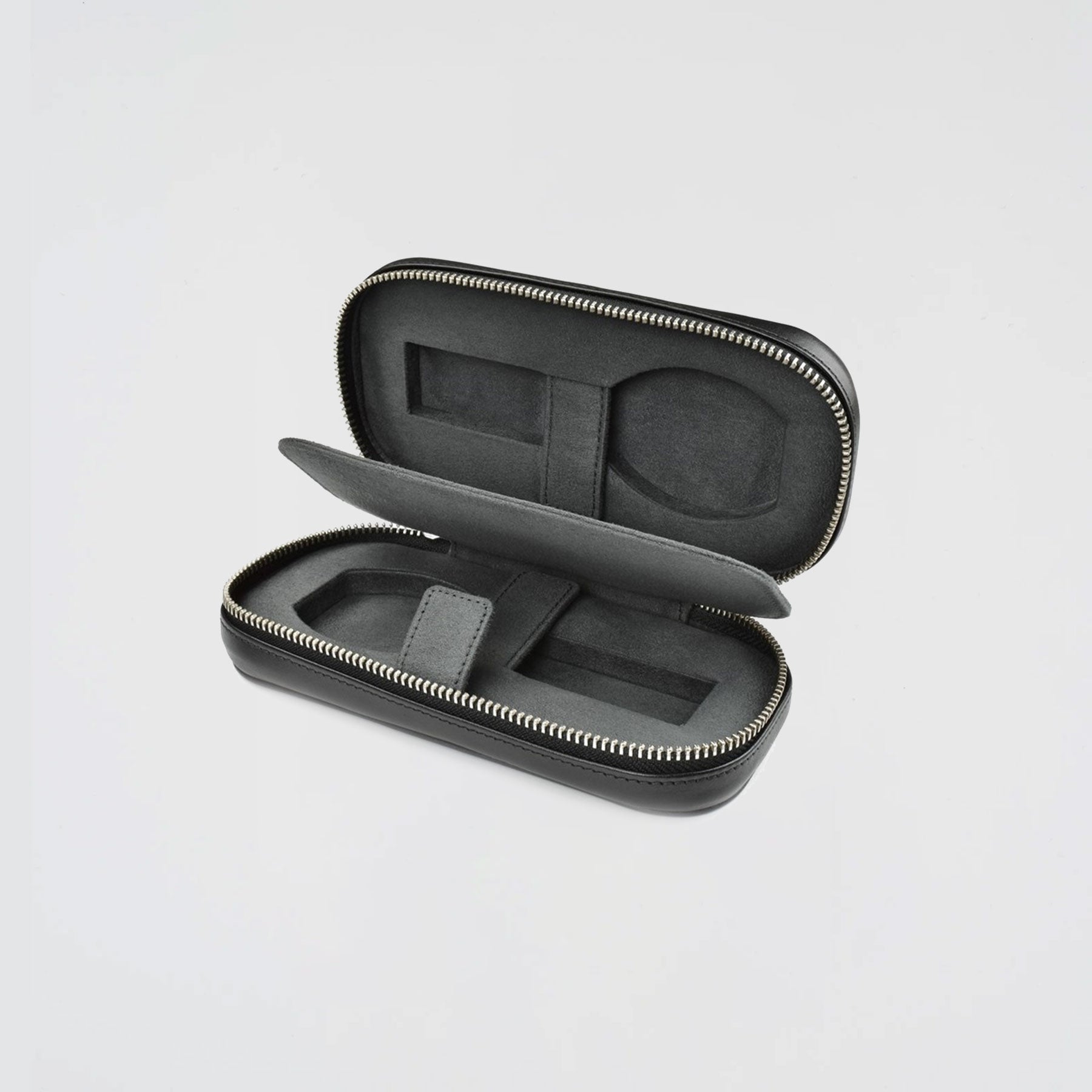 Voyager Black Leather Watch Travel Case