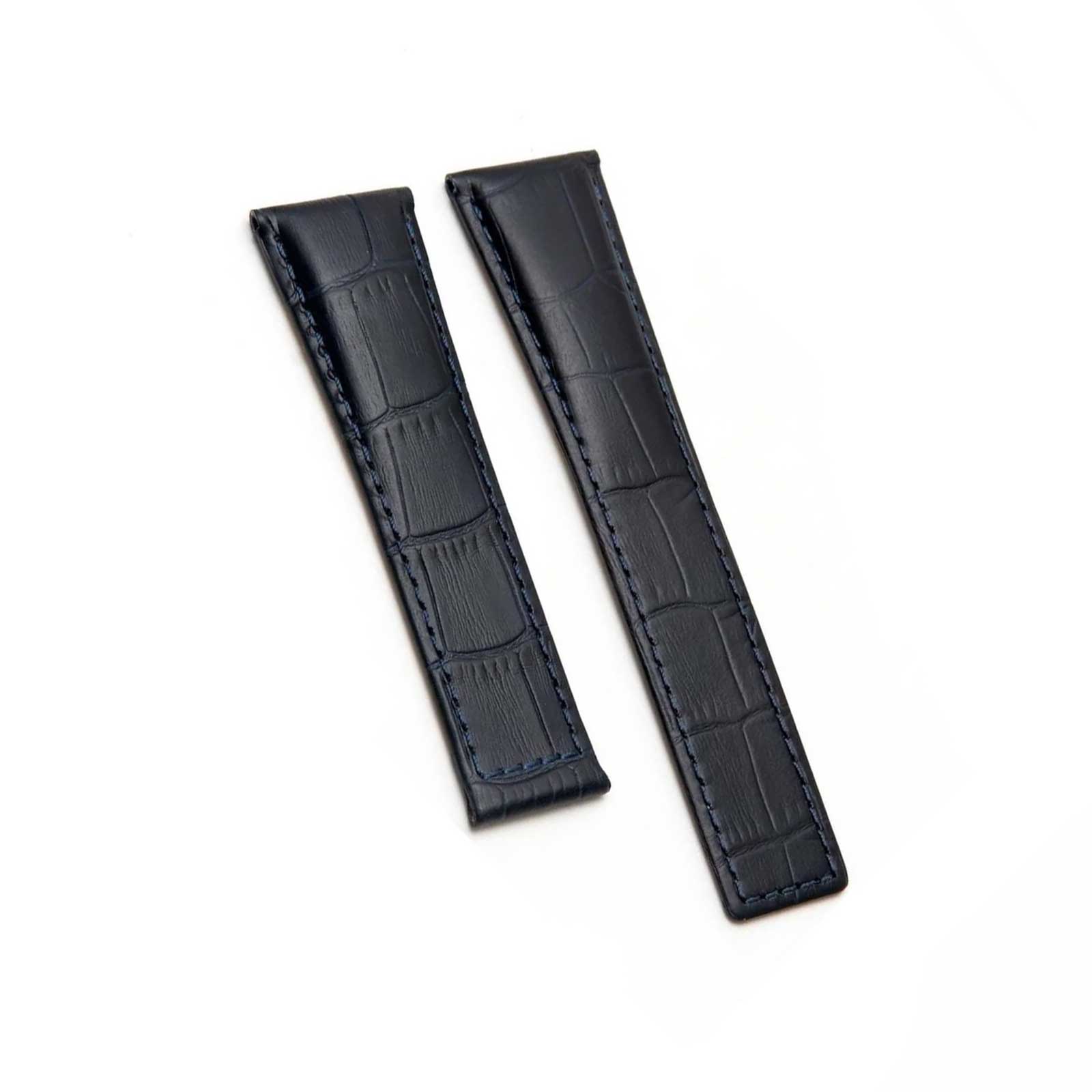 Blue Crocodile Grain Tag Heuer Style Watch Strap