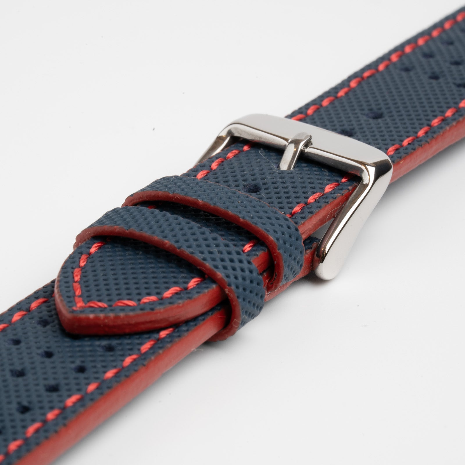 Ocean Sport Blue & Red Stitch Watch Strap