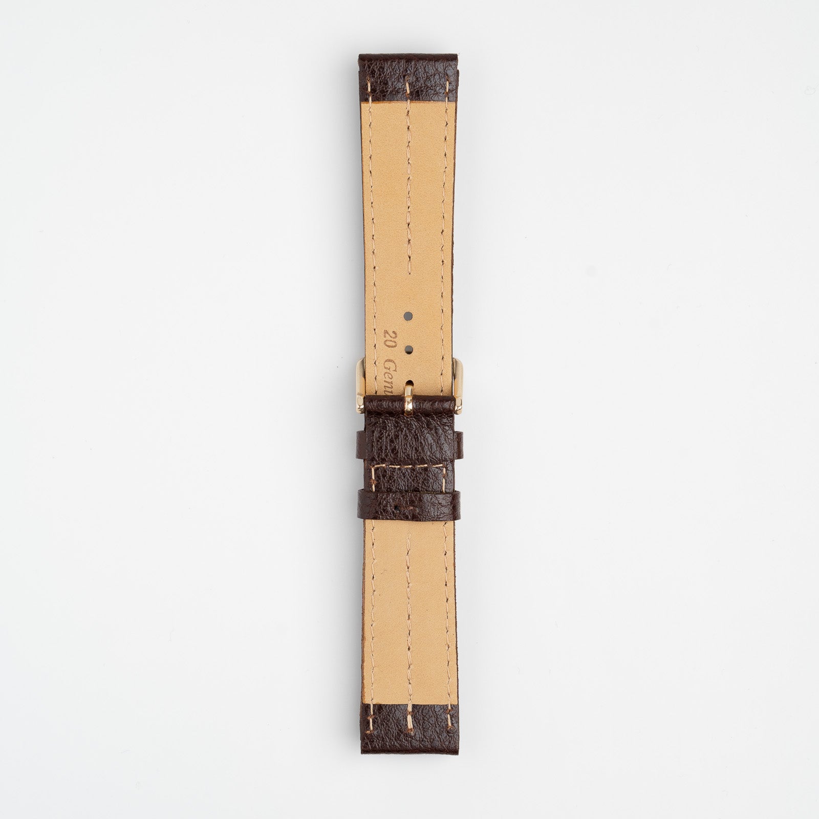 Double Ridge Brown Watch Strap