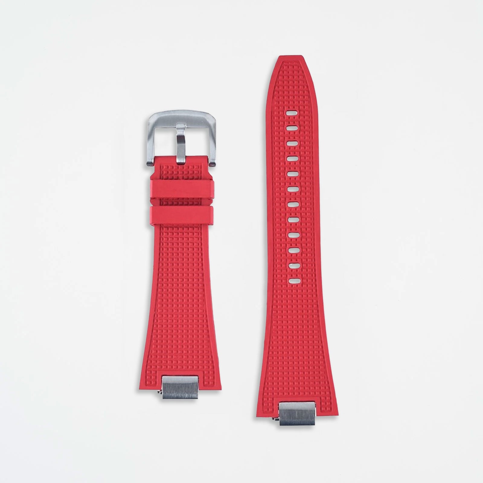 Red Tissot PRX40 Style FKM Rubber Watch Strap