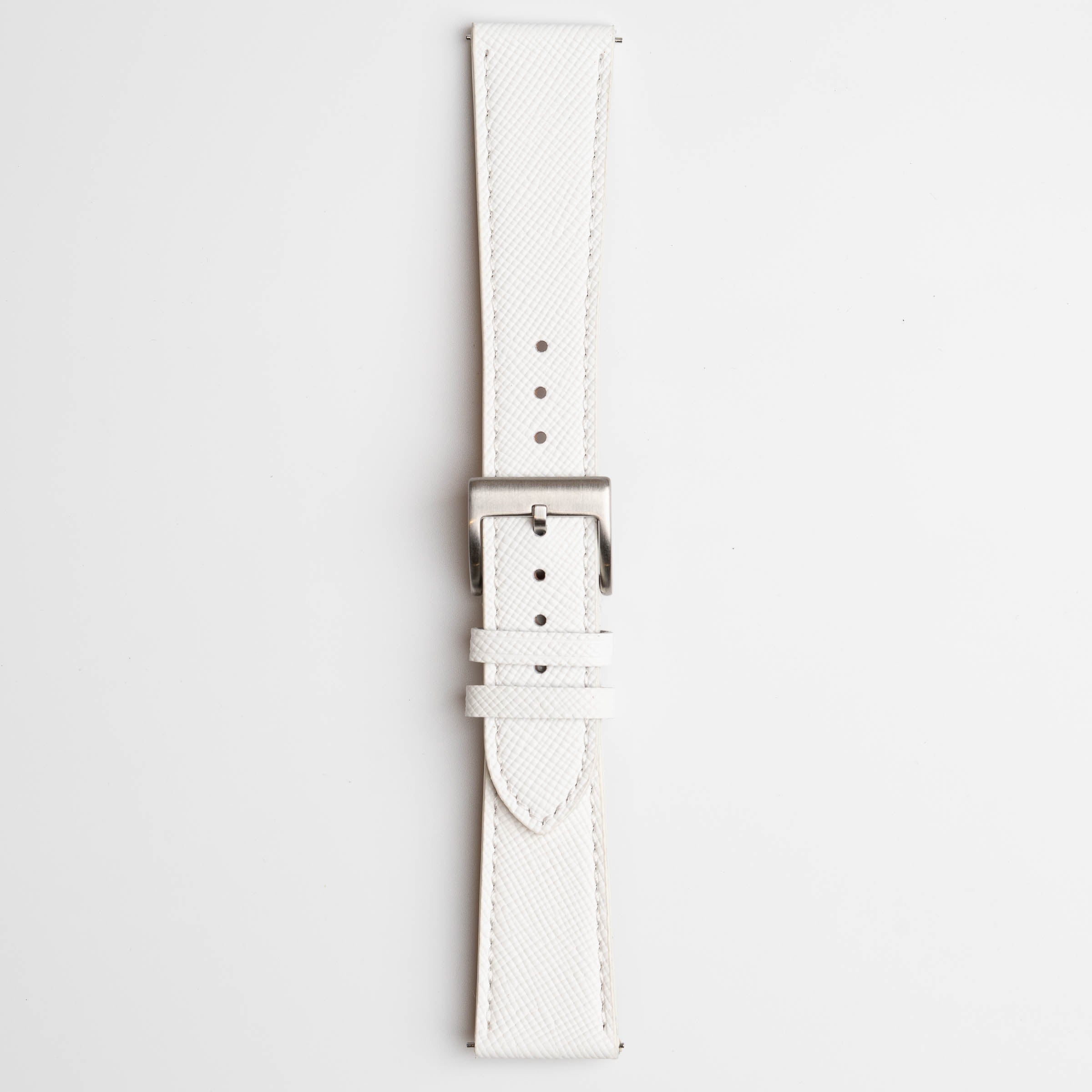 Saffiano Lux White Watch Strap