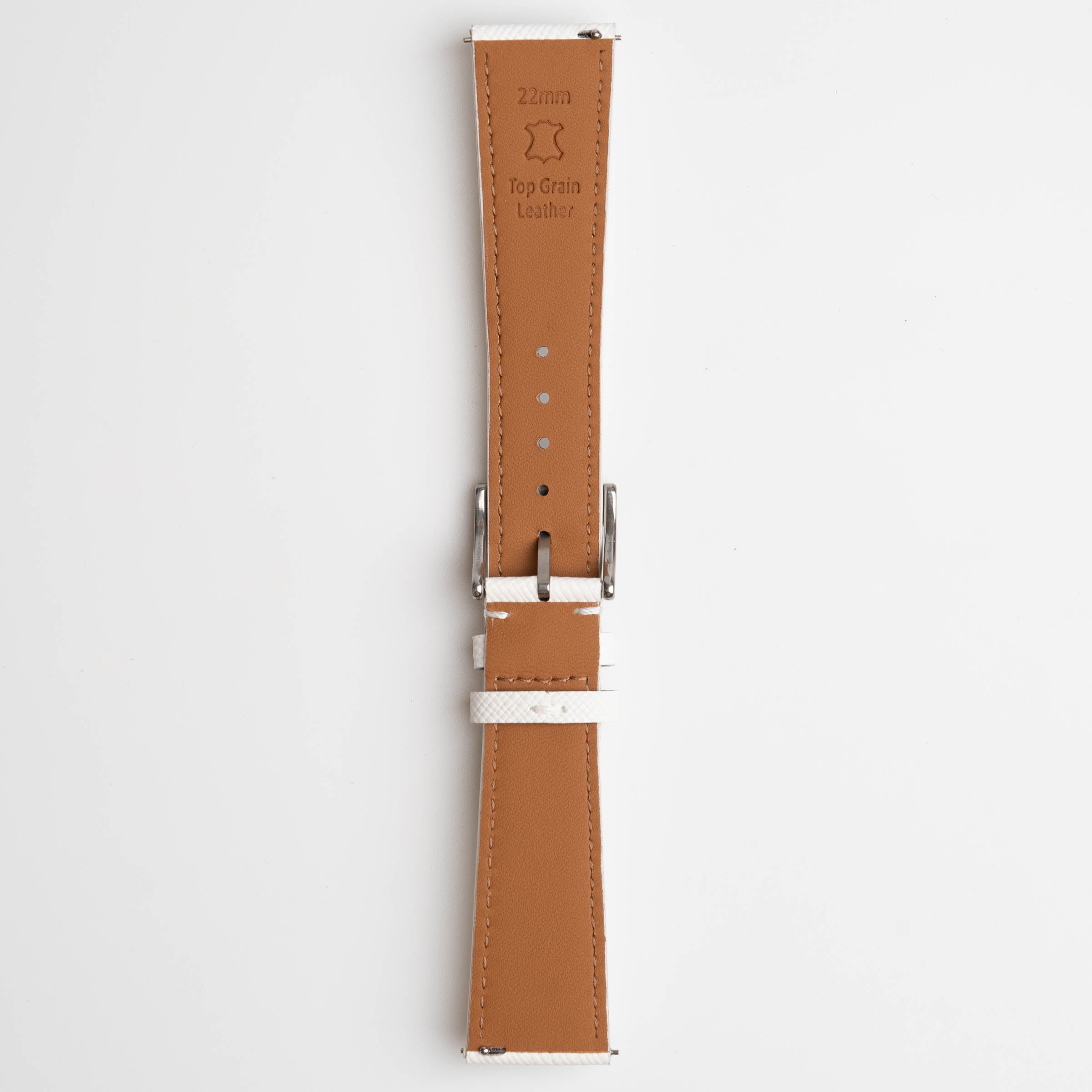 Saffiano Lux White Watch Strap