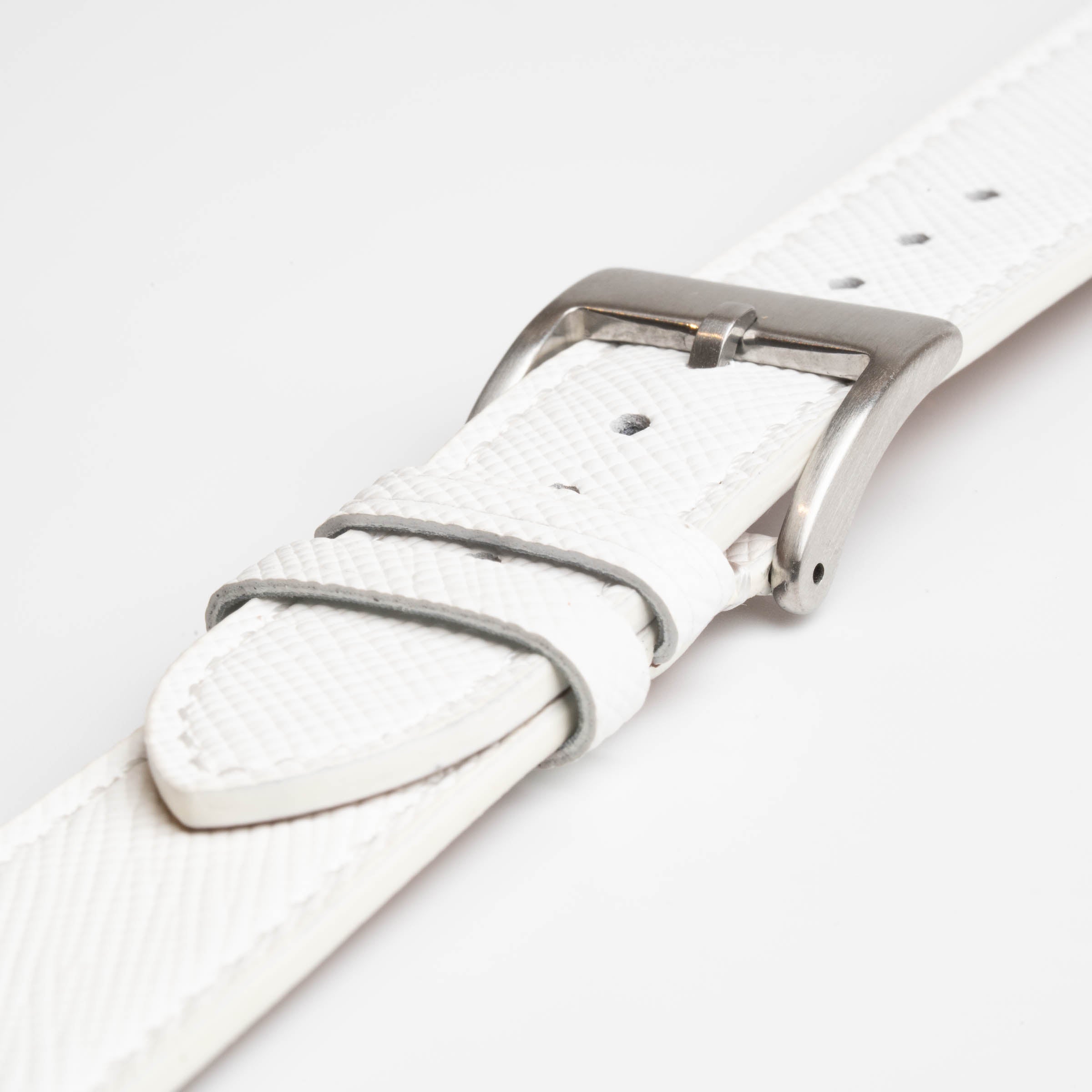 Saffiano Lux White Watch Strap