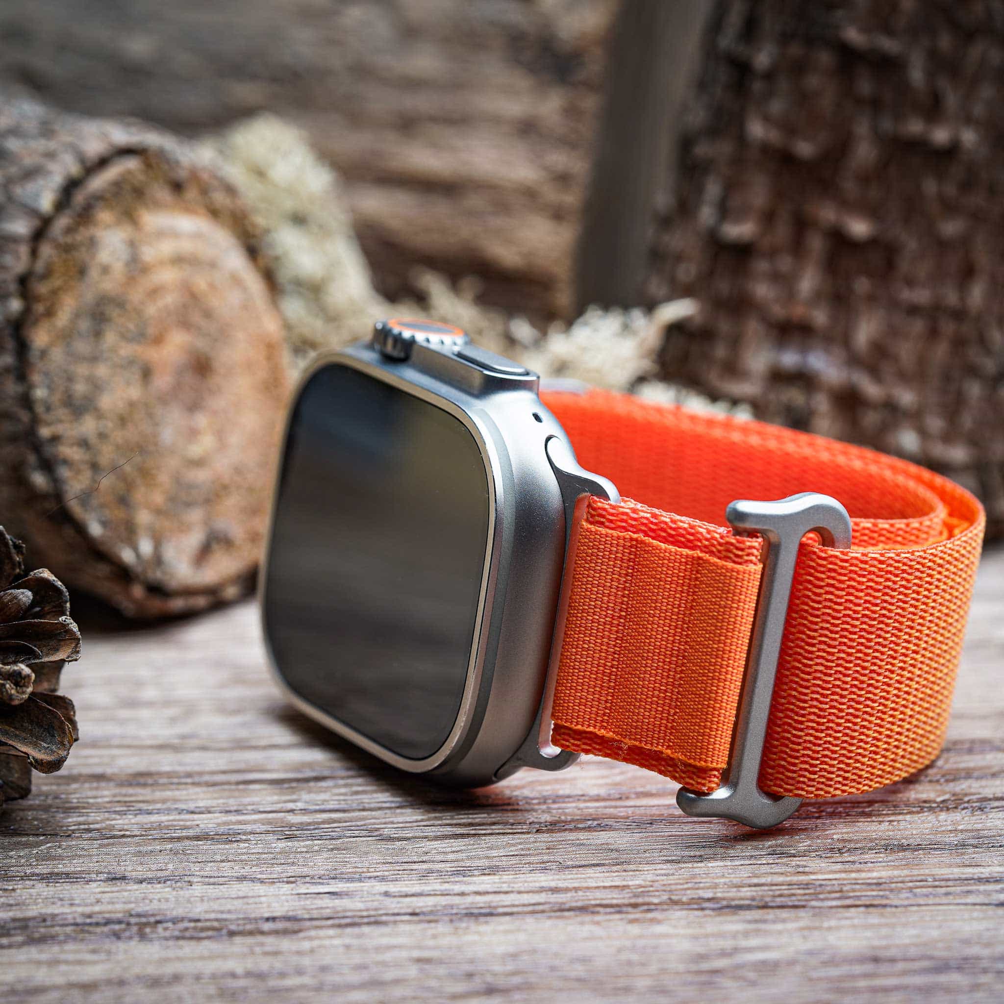 Alpine Loop Orange Watch Strap For Apple