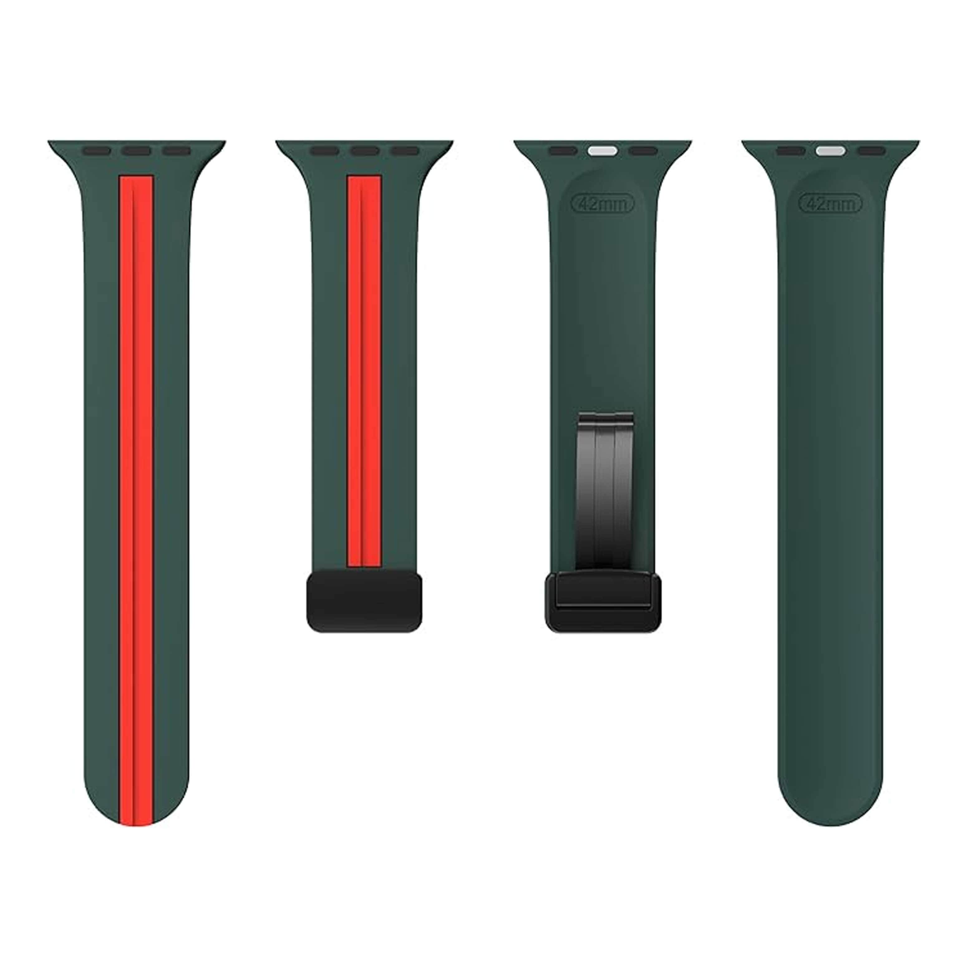 Kingston Sport Green & Red Watch Strap For Apple